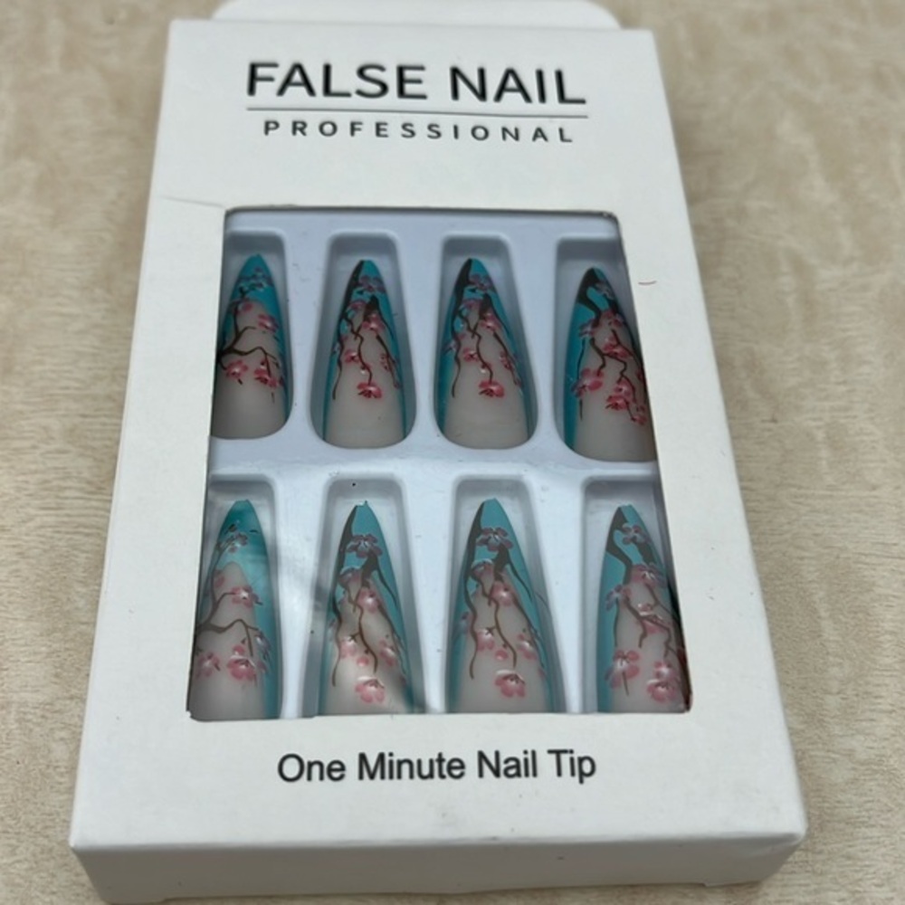 Press on nails fashion nails beautiful nails quick easy sexy‎ cherry blossom